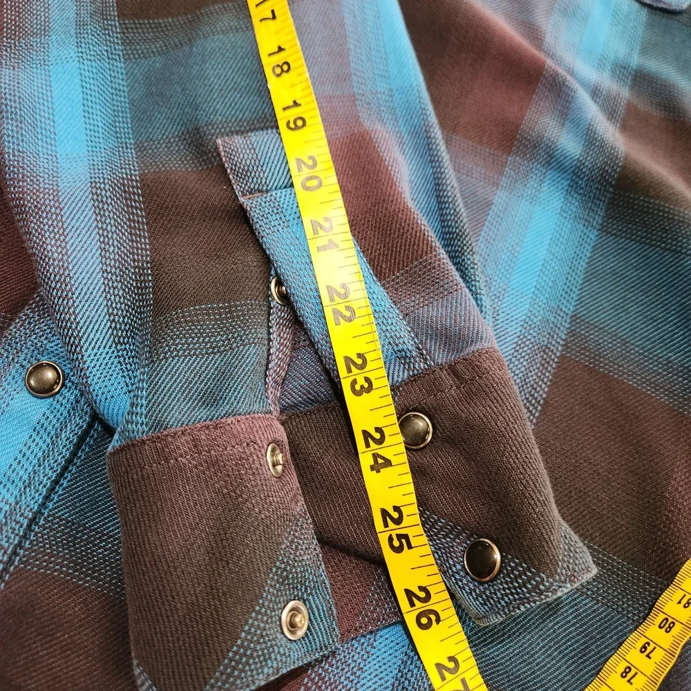 The North Face Mens Plaid Thick Flannel Shacket Shirt Jacket Large Pearl Snap